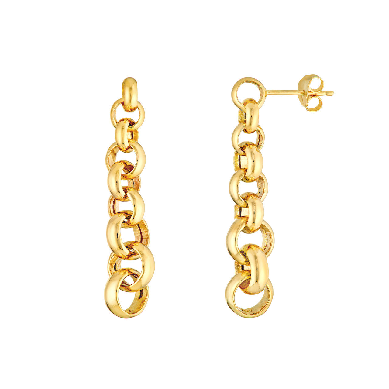14KT Graduated Rolo Link Earring