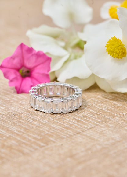 Emerald Cut Lab Diamond Eternity Band