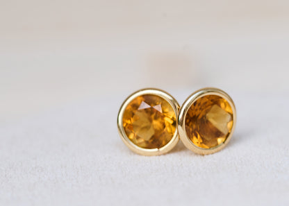 18KT Citrine Bezel One of A Kind Earring