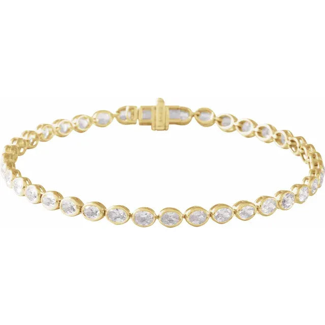 14KT Bezel Line Lab Diamond Bracelet