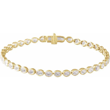 14KT Bezel Line Lab Diamond Bracelet