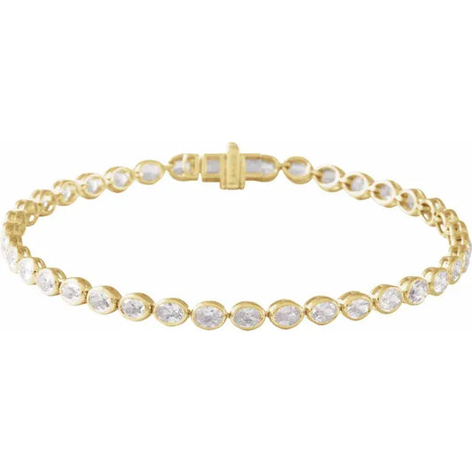 14KT Bezel Line Lab Diamond Bracelet