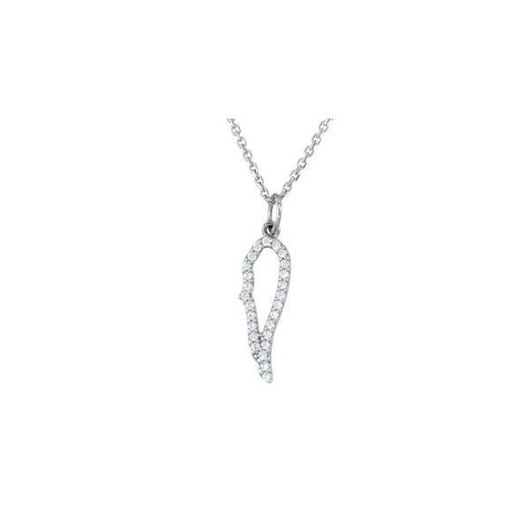14KT Diamond Angel Wing Pendant