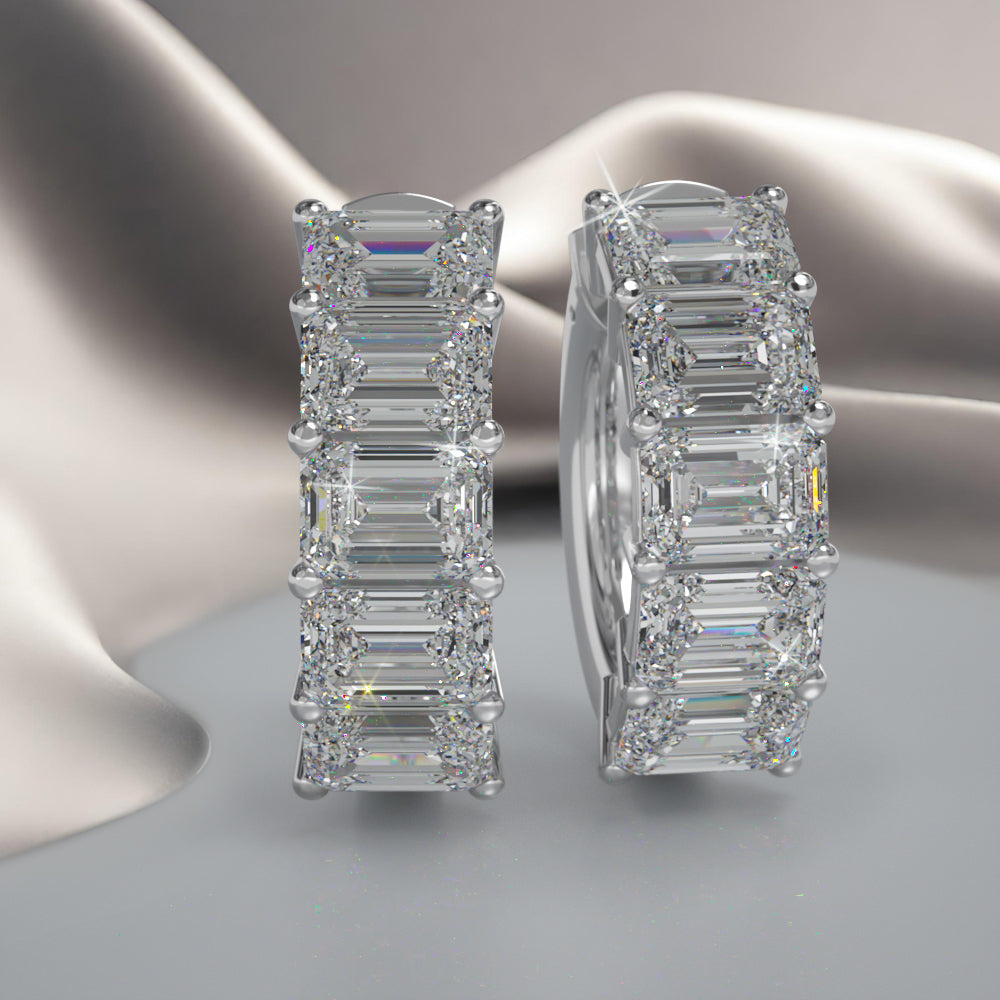 14KT Diamond Fancy Shape Huggie