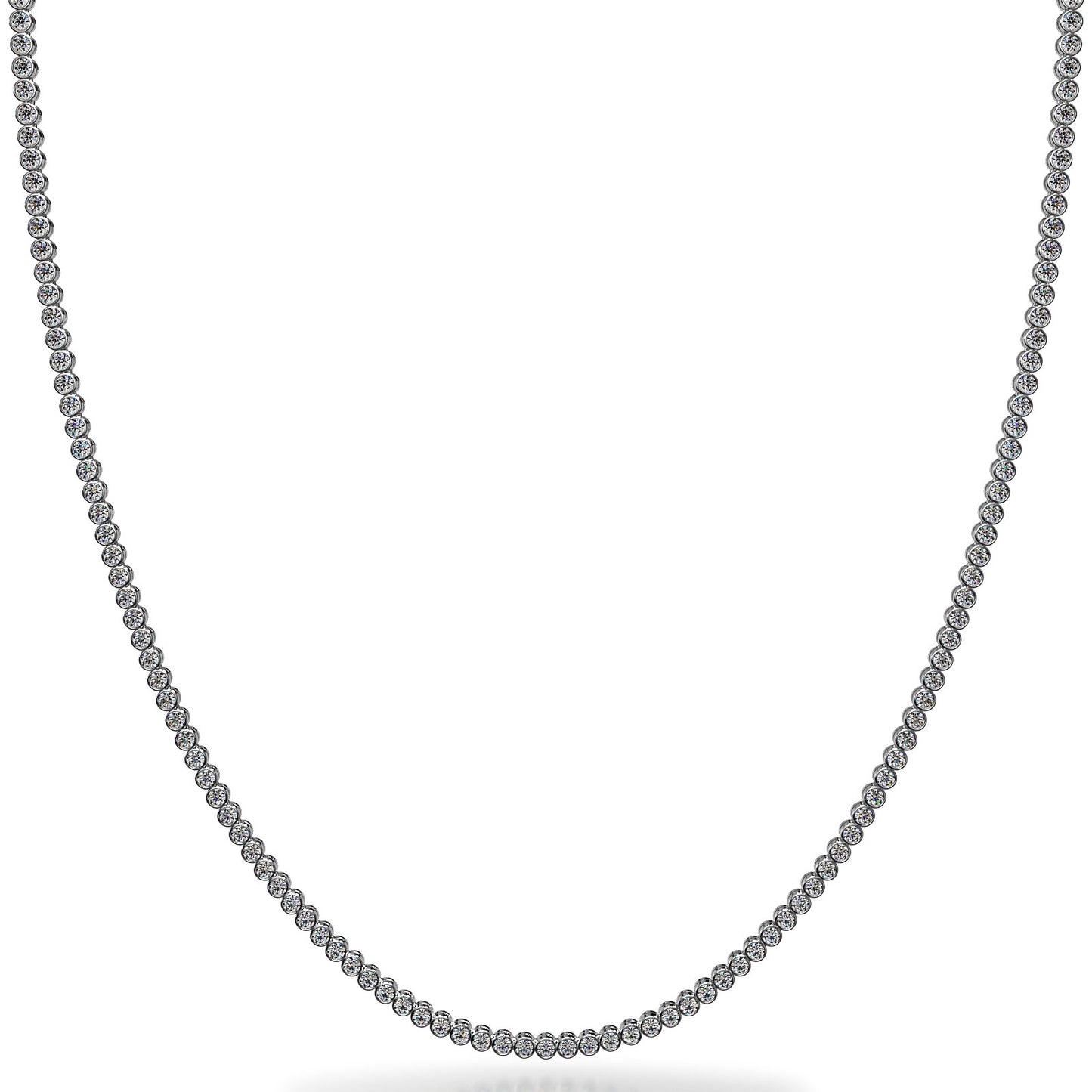 14KT Classic Bezel Tennis Necklace