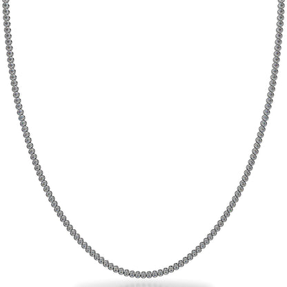 14KT Classic Bezel Tennis Necklace