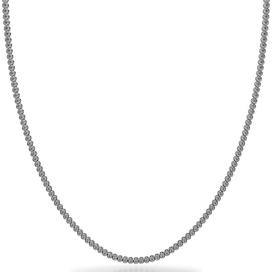14KT Classic Bezel Tennis Necklace