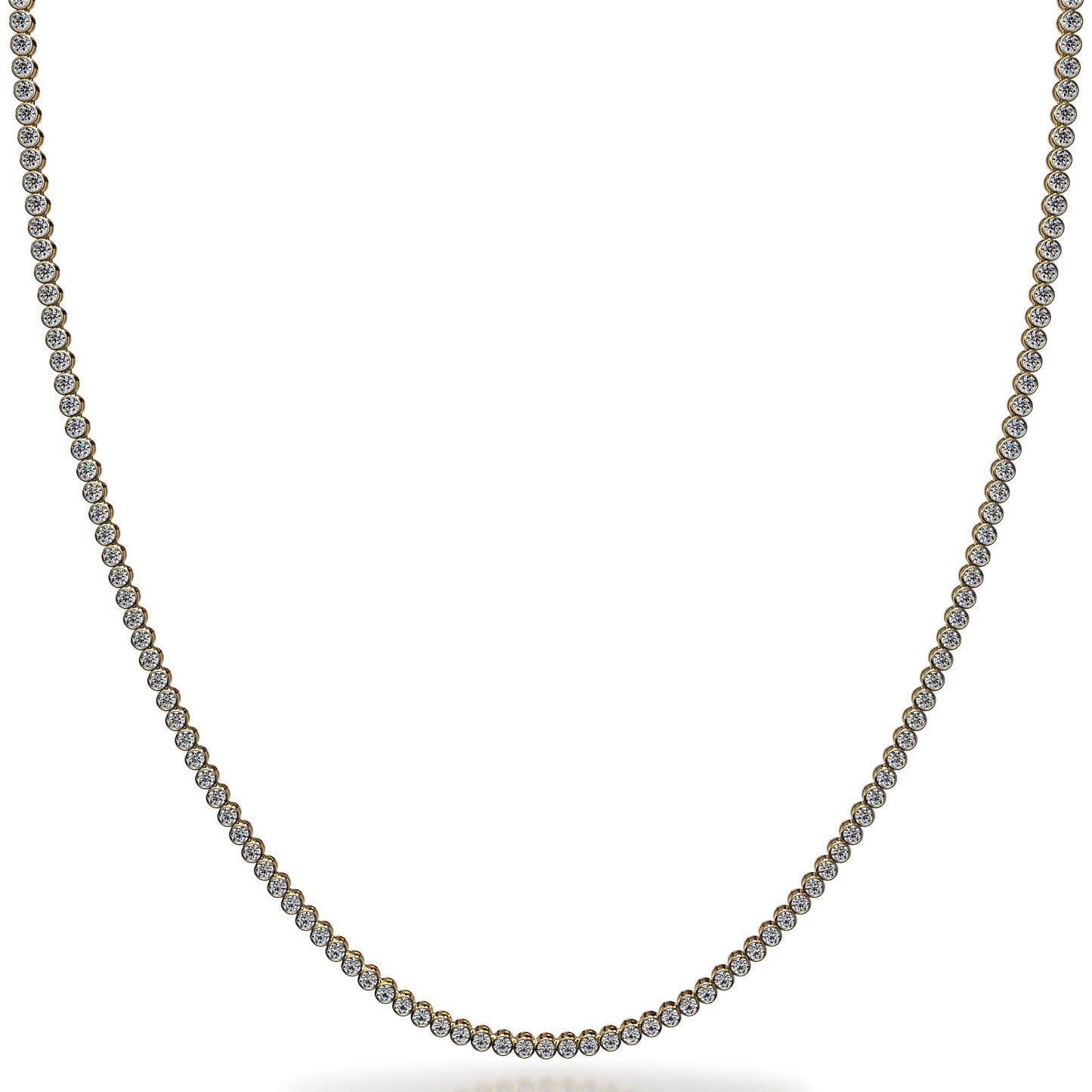 14KT Classic Bezel Tennis Necklace