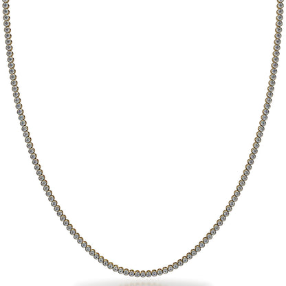 14KT Classic Bezel Tennis Necklace