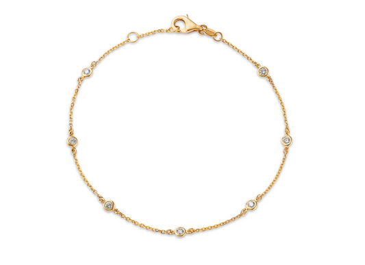 14KT Custom Diamond By The Inch Bracelet