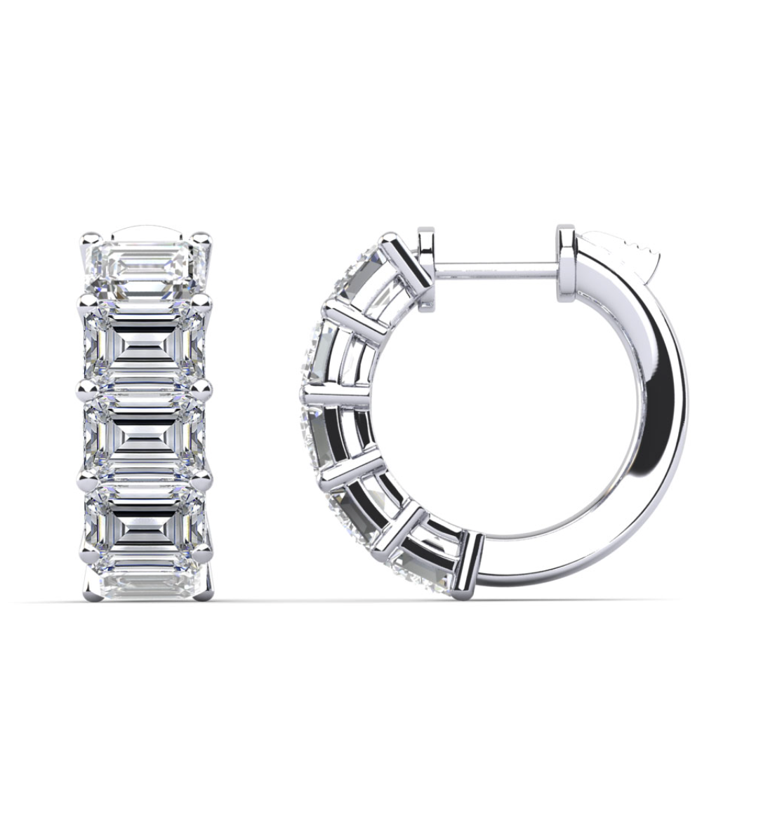 14KT Diamond Fancy Shape Huggie