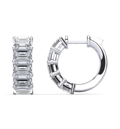 14KT Diamond Fancy Shape Huggie