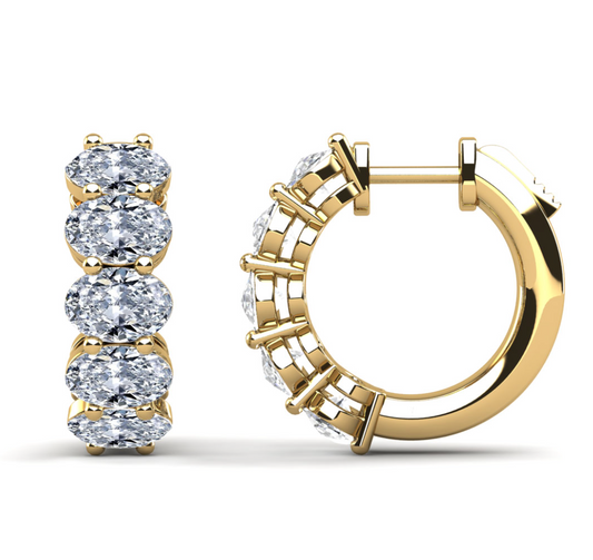 14KT Diamond Fancy Shape Huggie