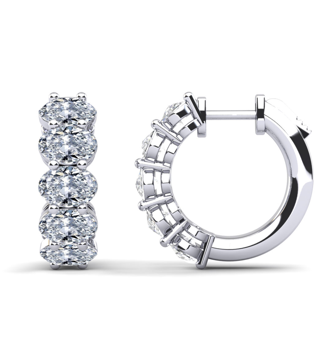 14KT Diamond Fancy Shape Huggie