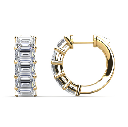 14KT Diamond Fancy Shape Huggie