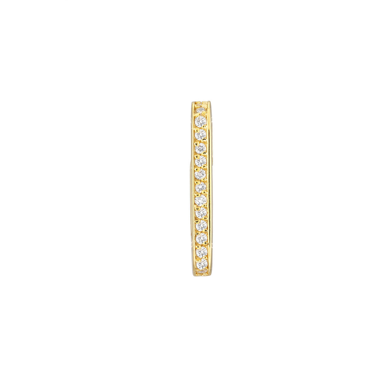 14KT Pave Paperclip Link Push Lock