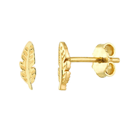 14KY Mini Feather Stud