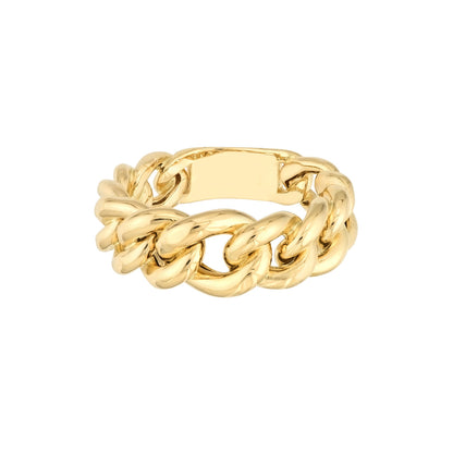 14KT Graduated Link Chain Ring