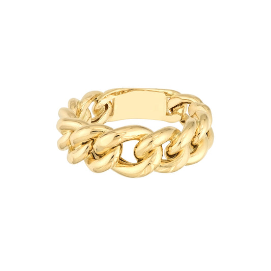 14KT Graduated Link Chain Ring
