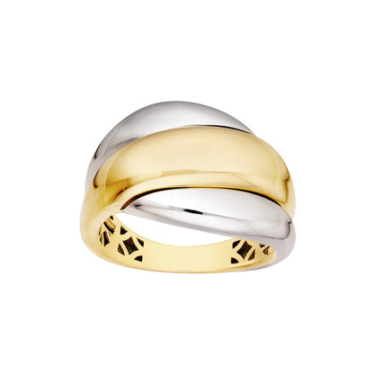 14KT Two Tone Triple Twist Ring