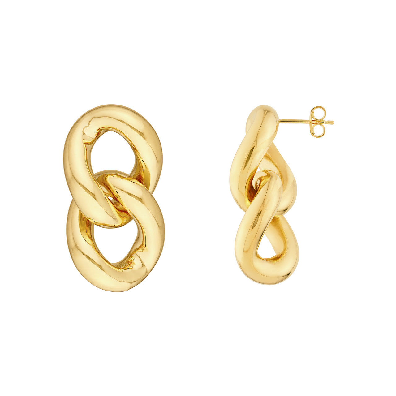 14KT Curb Link Dangle Earring