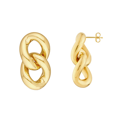 14KT Curb Link Dangle Earring