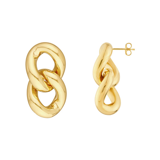 14KT Curb Link Dangle Earring