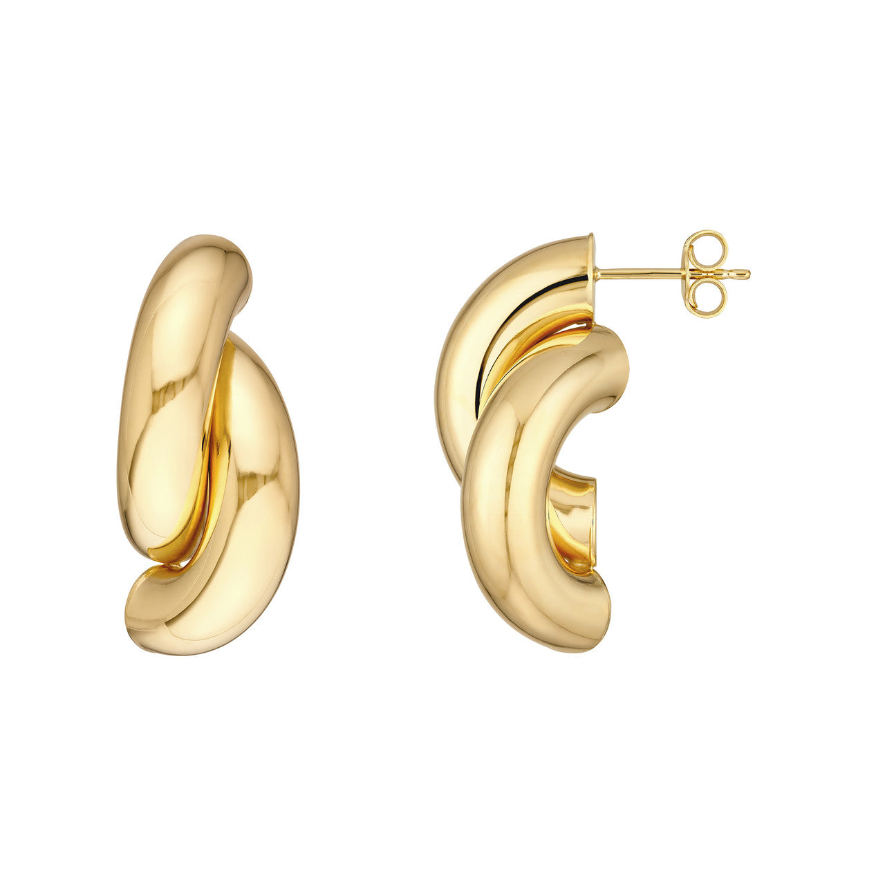 14KT Double Half Circle Earring