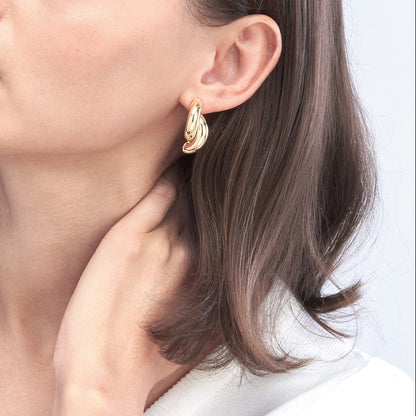 14KT Double Half Circle Earring