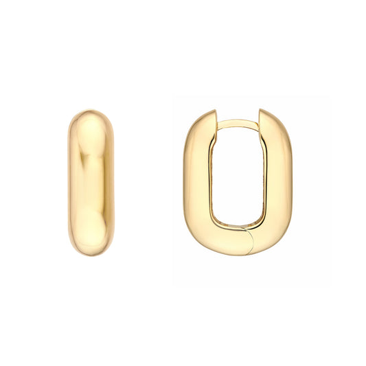 14KT Paperclip Link Hoop