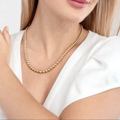 14KY Graduated Bead Necklace