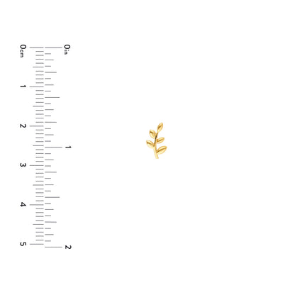 14KY Olive Leaf Stud