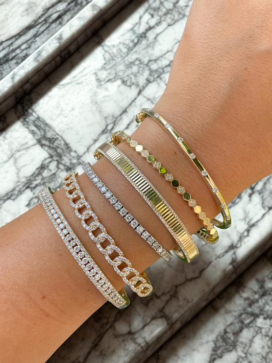 Diamond Inlay Bangle