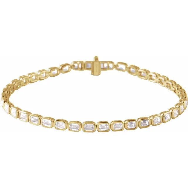 14KT Bezel Line Lab Diamond Bracelet