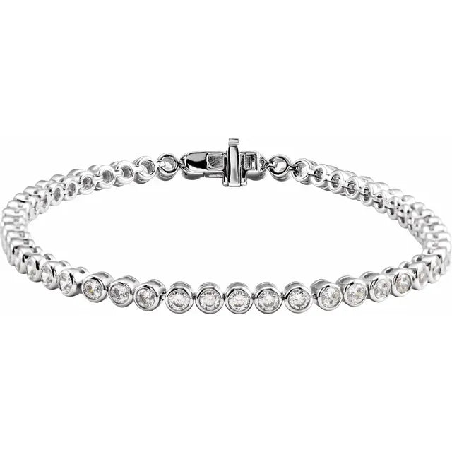 14KT Bezel Line Lab Diamond Bracelet
