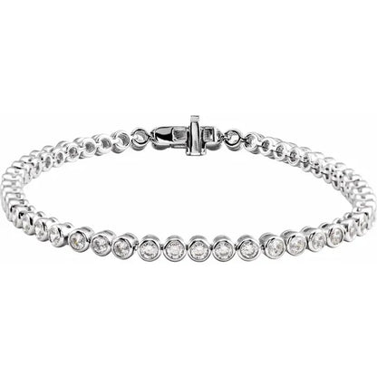 14KT Bezel Line Lab Diamond Bracelet