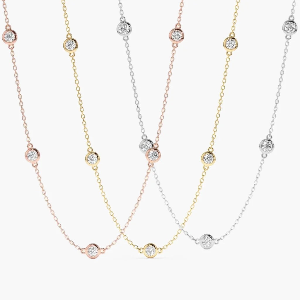 14KT Custom Diamond By The Inch Necklace
