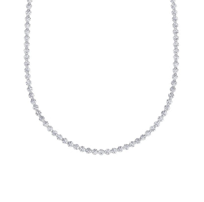 Crown Set Diamond Tennis Necklace