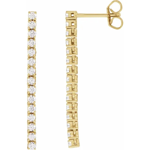 14KT Tennis Line Diamond Earring